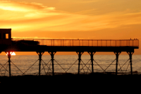 Sun setting over the sea from Aberystwyth