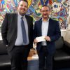 Mark Monteith presents a sponsorship cheque
