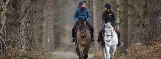 Riding a horse