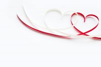 Picture of red and white ribbon hearts