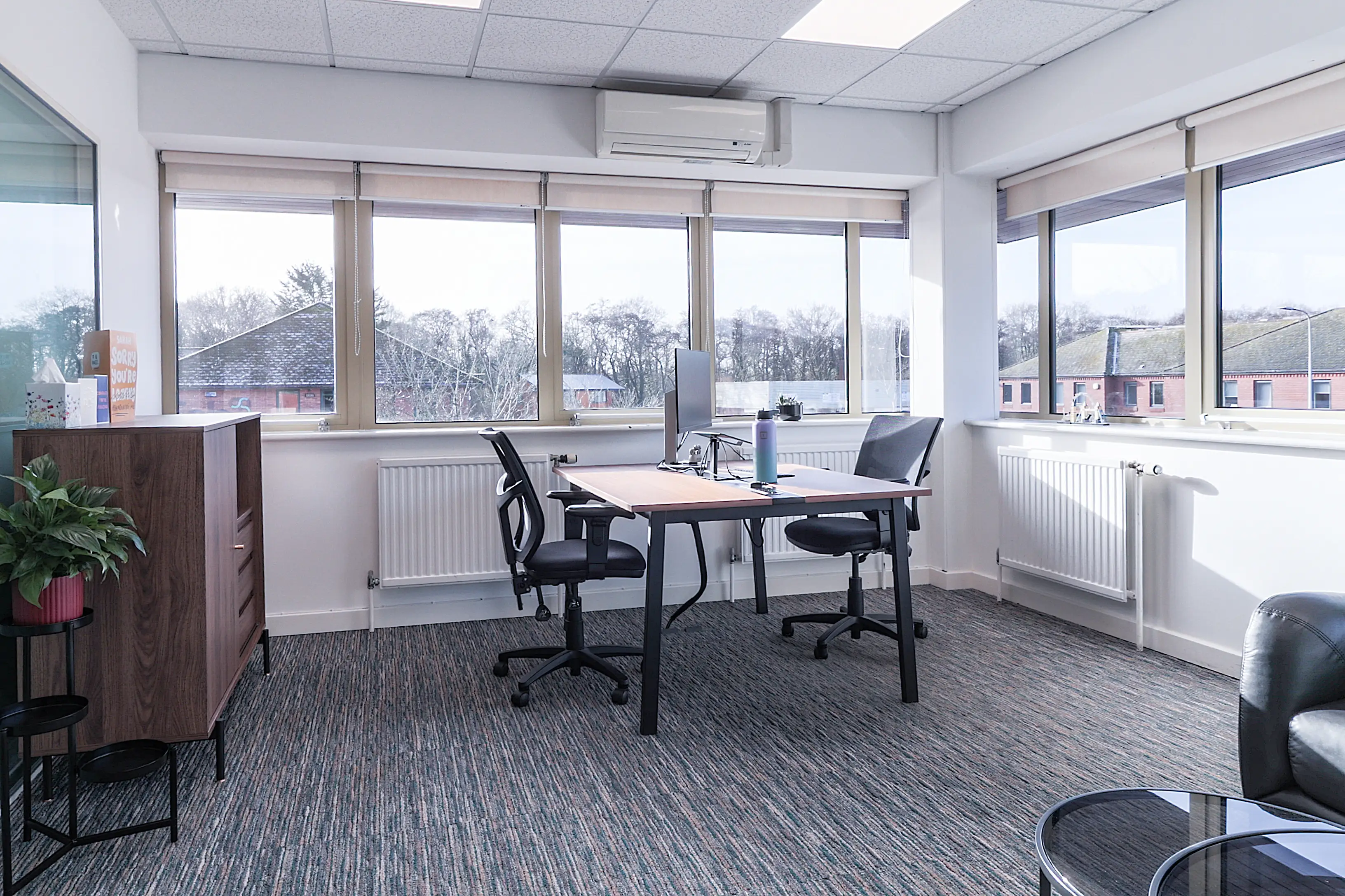 Private office setup at Lambourne House